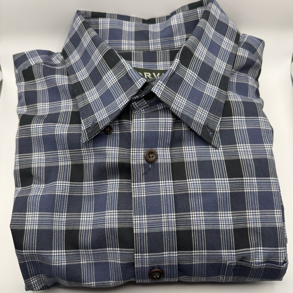 Orvis Signature Twill Men's Button Down Shirt. Size XL Blue Plaid. 100% Cotton - Picture 3 of 12